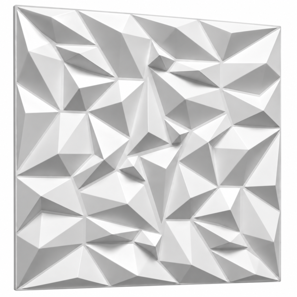 3D PVC Mirror Weiß 50x50cm