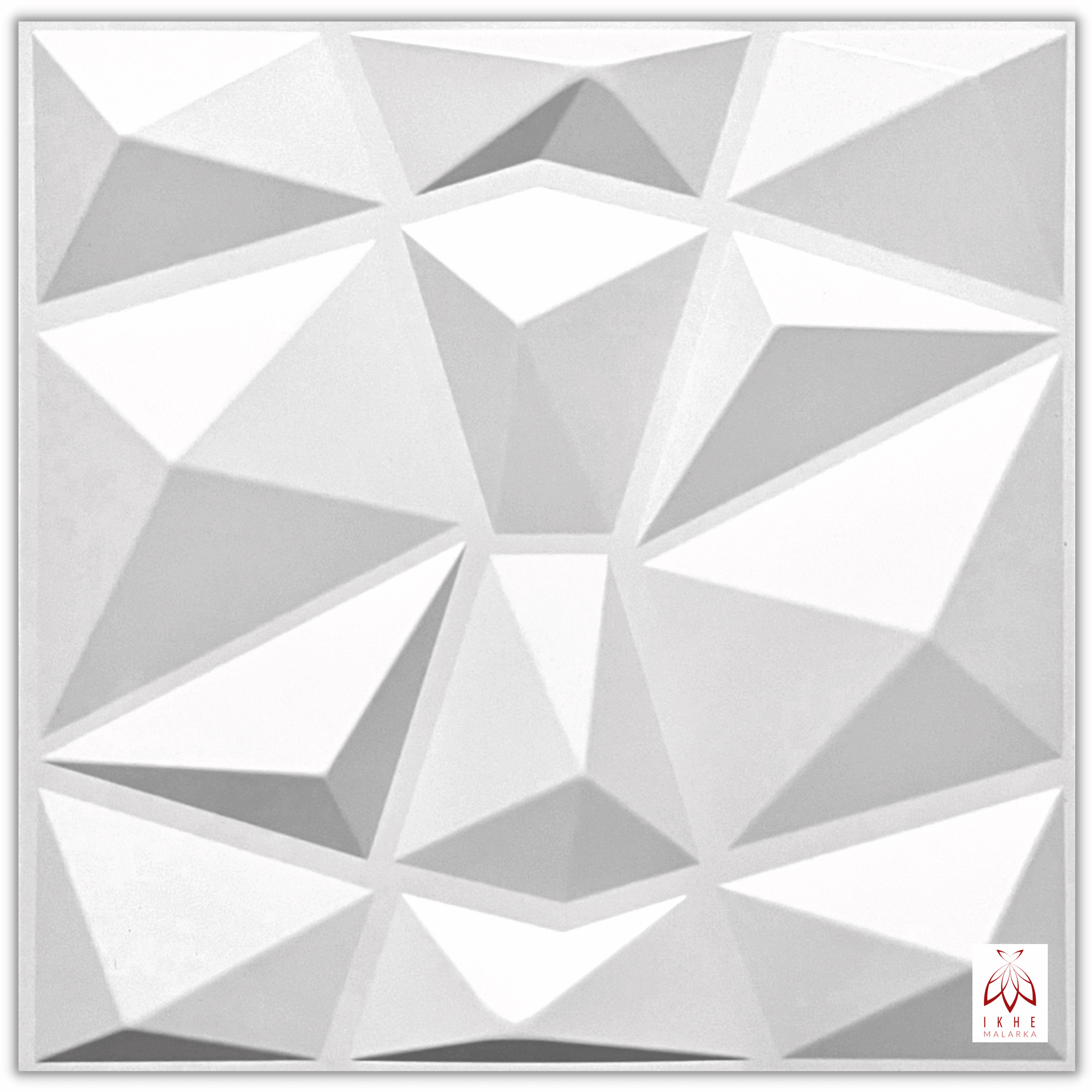 Panel 3D Mod. Diamond 50x50cm blanco. Presentación caja c/12pz