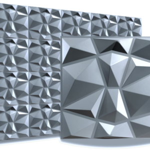 3D PVC Diamant Silber/Grau 50x50cm