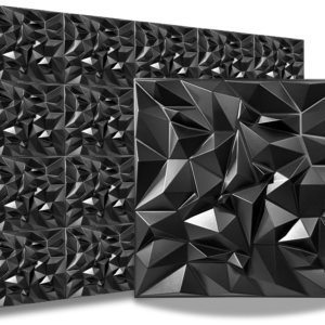 3D PVC Mirror Black 50x50cm