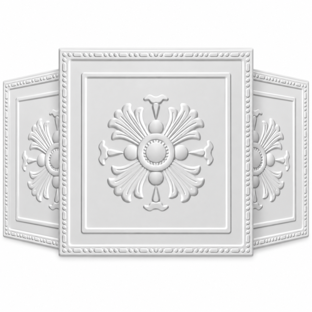 3D PVC Wappen Weiß 50x50cm 0,25qm