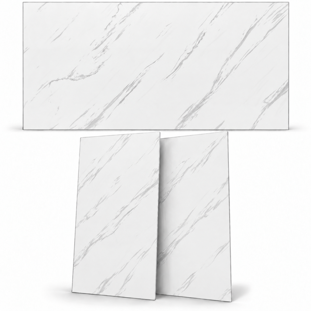 Panneau mural et de plafond en imitation marbre blanc (7214XL) – Décorations en panneaux de polystyrène