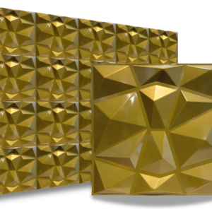 3D PVC Diamant Or Brosse 50x50cm