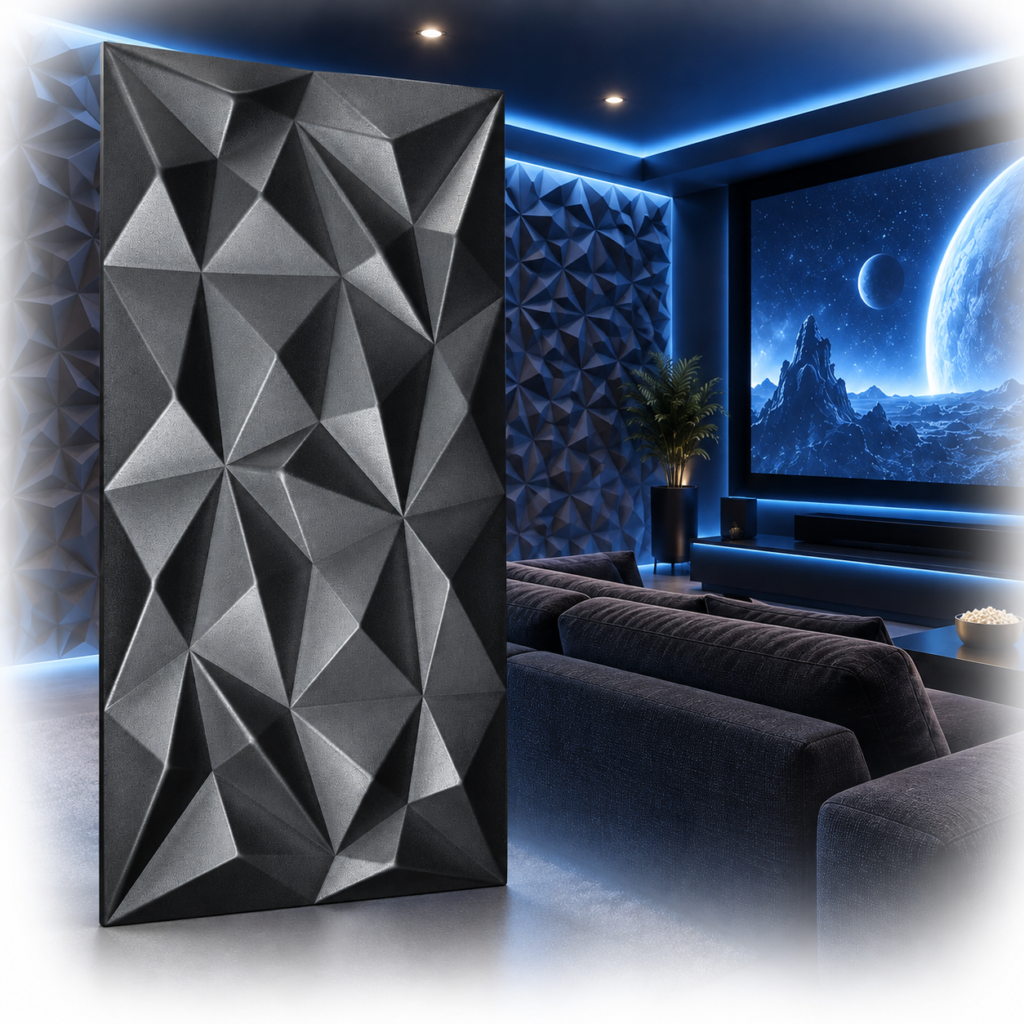 Pannello 3D Brillant Nero 100x50cm in Polistirolo XPS!