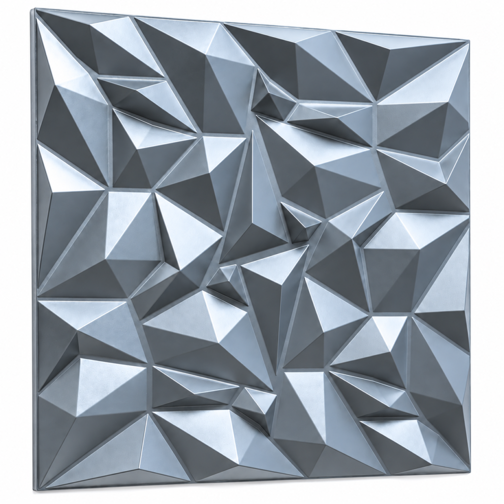 3D PVC Mirror Grau 50x50cm