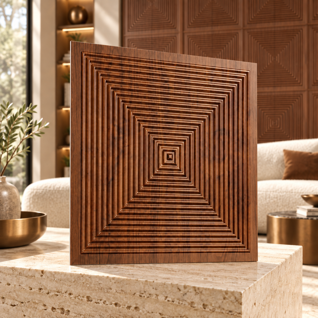 3D PVC D182 Dunkle Holz 50x50cm
