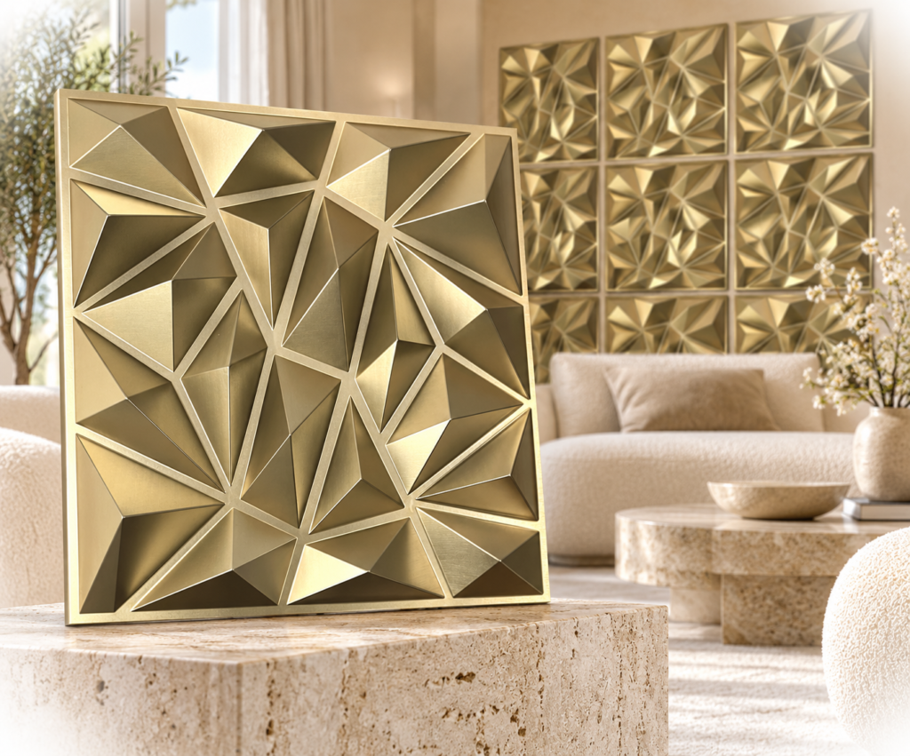 3D PVC Zirkon Champagne Gold 50x50cm Sonderangebot