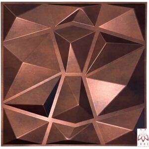Diamant PVC 3D Cuivre Rouge 50x50cm