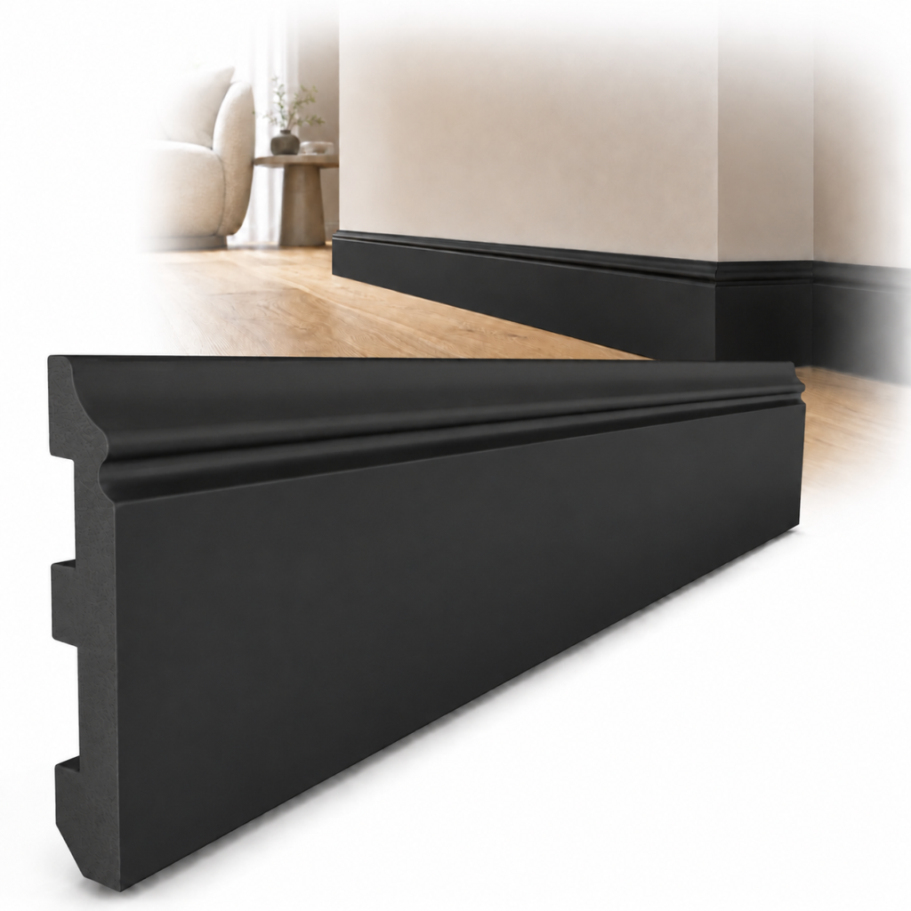 Plinthe – 1 pièce, 1,75 m – Noire, en matériau rigide DP5