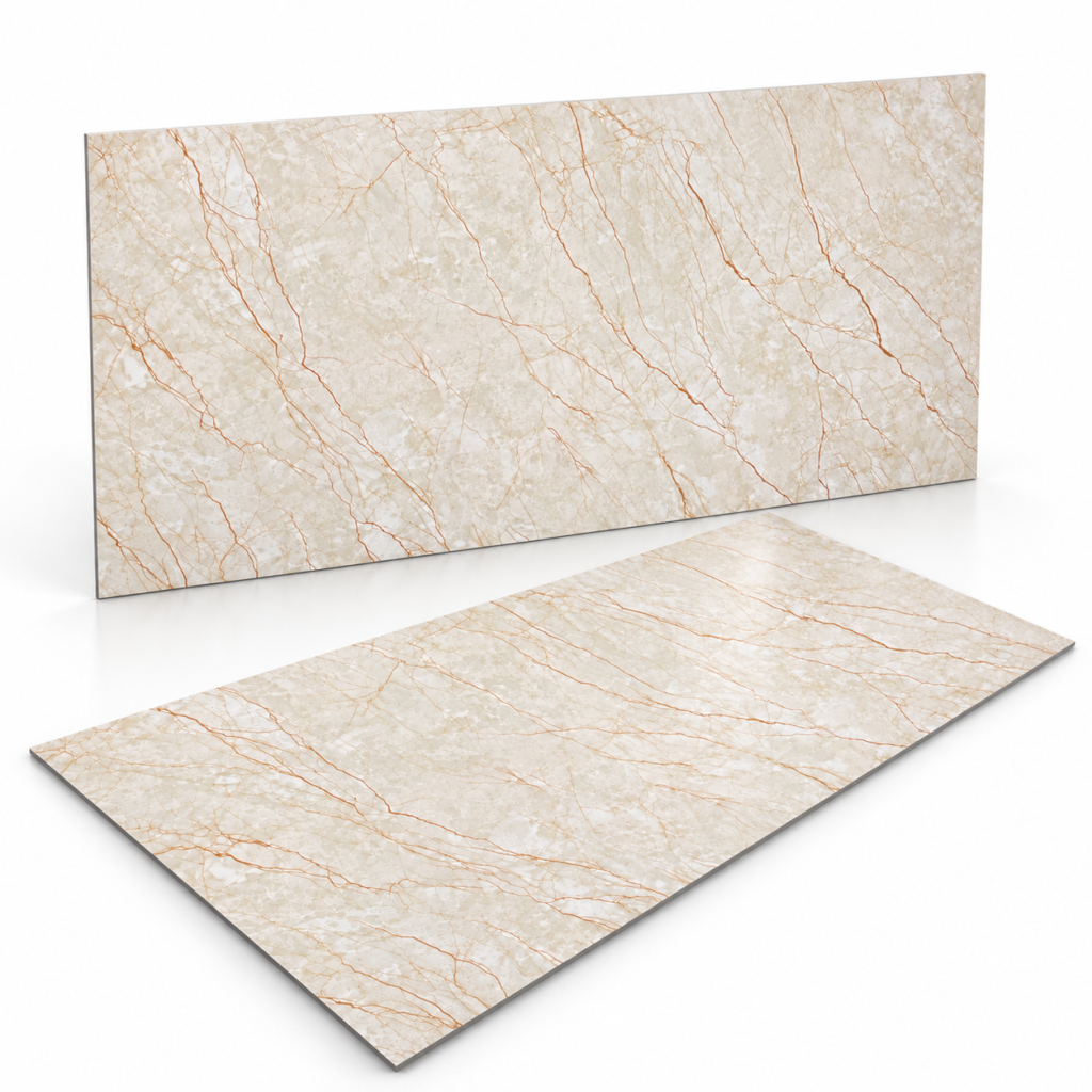 0,72m² Wandverkleidung | Alternative zu Fliesen & Marmor | MPVC Beige 01