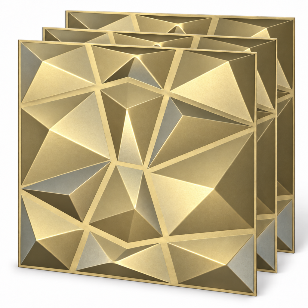 3D PVC Diamond Champagne Gold 50x50cm