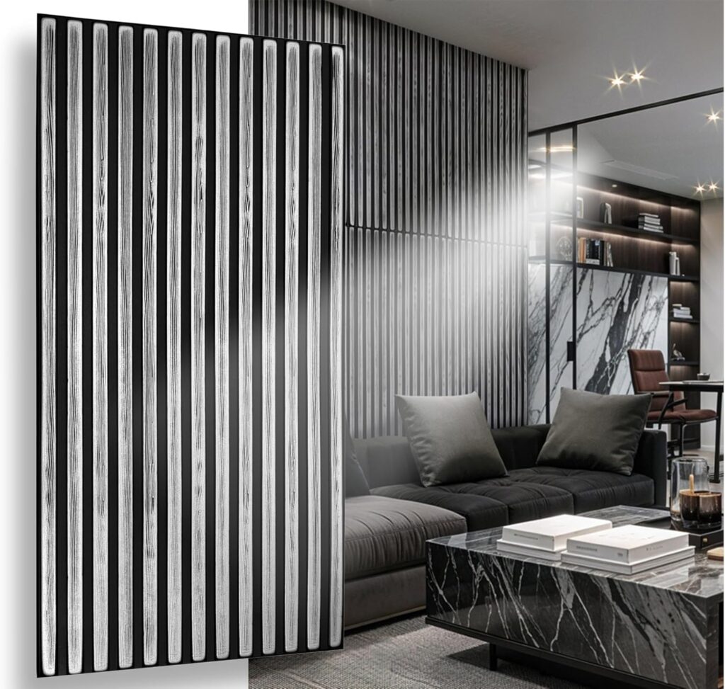 3D XL Silver Slats – Imitation Wall & Ceiling Panels – Decorative Lamella Design