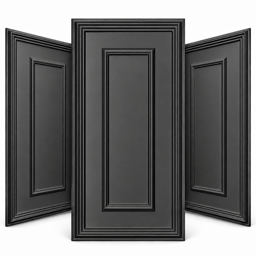 3D PVC Zierleistenoptik Paneelen Klassische Design 100x50cm TD100- Schwarz