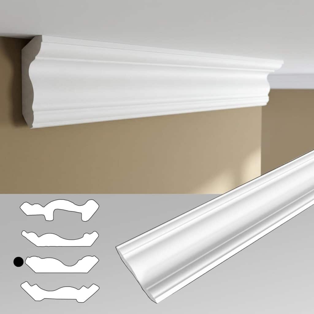 Moulures décoratives 100 cm – Corniches murales et de plafond – Stables et durables (JC496-W Leiste-01)