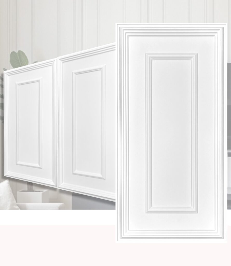 Pannelli Murali 3D in PVC con Modanatura – Design Classico 100×50 cm TD100-Bianco