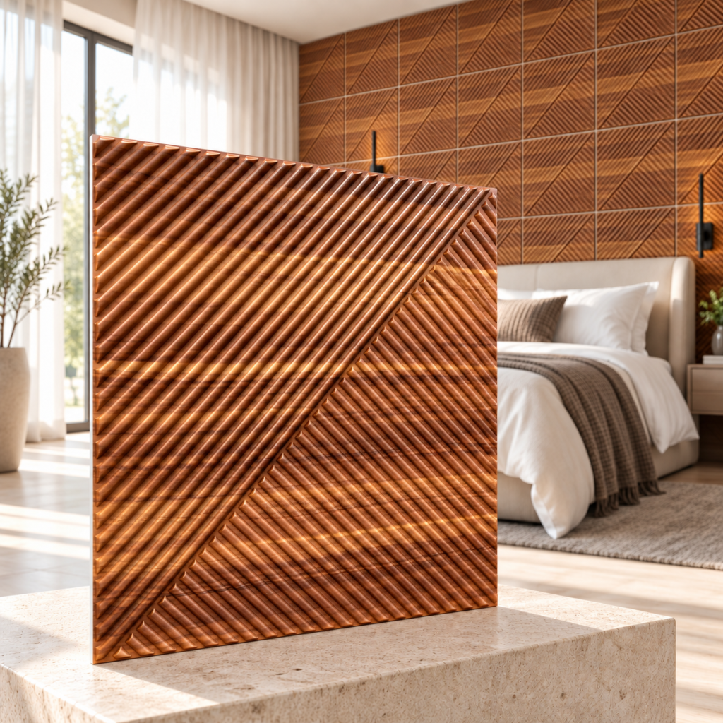 3D PVC D169 Brown Wooden 50x50cm