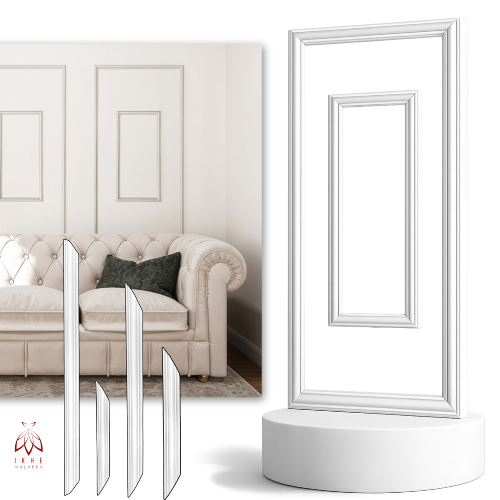 Set de plinthes décoratives blanches, robuste et facile à installer (JC101-W Rah-3)